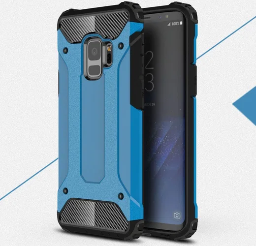 Samsung Galaxy S9 Hoesje Shock Proof Hybride Backcover Blauw afbeelding 4