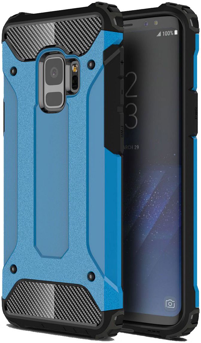 Samsung Galaxy S9 Hoesje Shock Proof Hybride Backcover Blauw afbeelding 1
