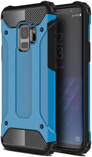 Samsung Galaxy S9 Hoesje Shock Proof Hybride Backcover Blauw afbeelding 1