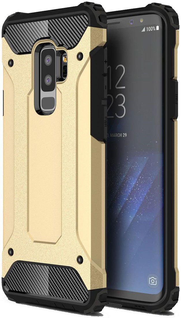 Samsung Galaxy S9 Plus Hoesje Shock Proof Hybride Back Cover Goud afbeelding 1
