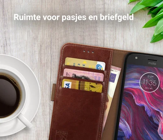 Rosso Element Motorola Moto X4 Hoesje Book Cover Bruin afbeelding 9