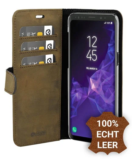 Valenta Galaxy S9 Plus Classic Hoesje Leer Book Case Vintage Bruin afbeelding 1