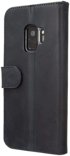 Valenta Galaxy S9 Classic Hoesje Echt Leer Book Case Vintage Blauw afbeelding 2