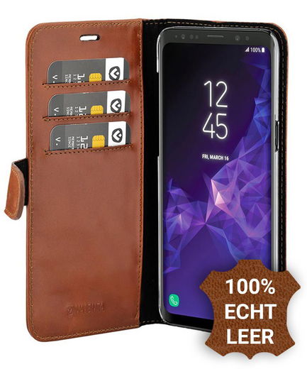 Valenta Galaxy S9 Classic Hoesje Echt Leer Book Case Bruin afbeelding 1