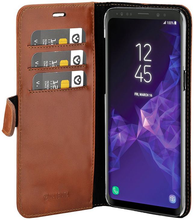 Valenta Galaxy S9 Classic Hoesje Echt Leer Book Case Bruin afbeelding 5