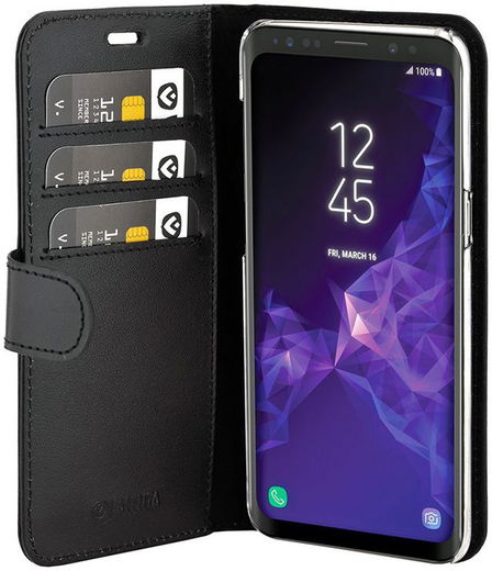 Valenta Galaxy S9 Classic Hoesje Echt Leer Book Case Zwart afbeelding 5