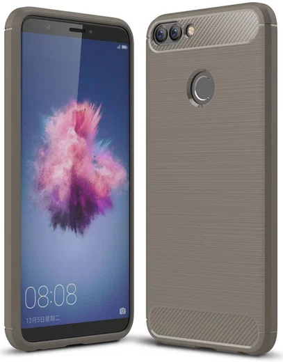 Huawei P Smart Geborsteld TPU Hoesje Grijs afbeelding 1