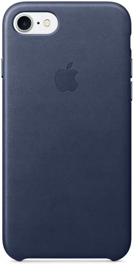 Originele Apple iPhone 8 / 7 Leather Case Midnight Blue afbeelding 1