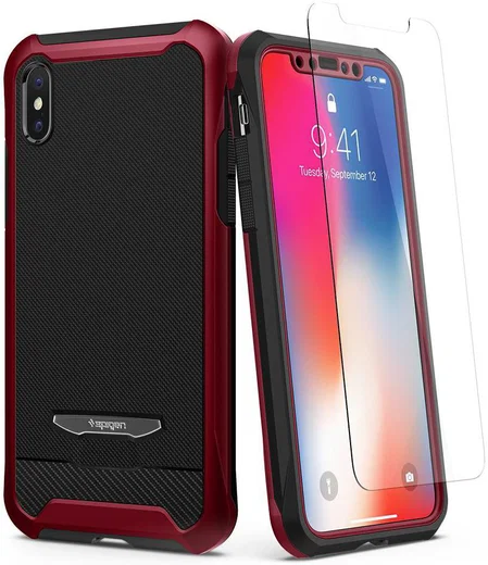 Spigen Reventon Hoesje Apple iPhone X Metallic Red afbeelding 1