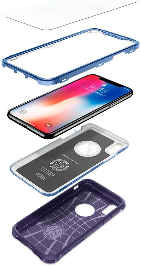 Spigen Pro Guard Hoesje Apple iPhone X Deep Purple afbeelding 2