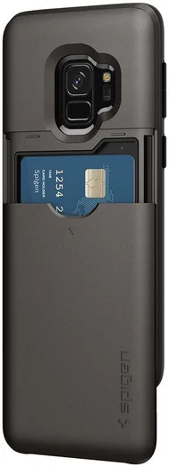 Spigen Slim Armor Hoesje met Kaarthouder Samsung Galaxy S9 Gunmetal afbeelding 4