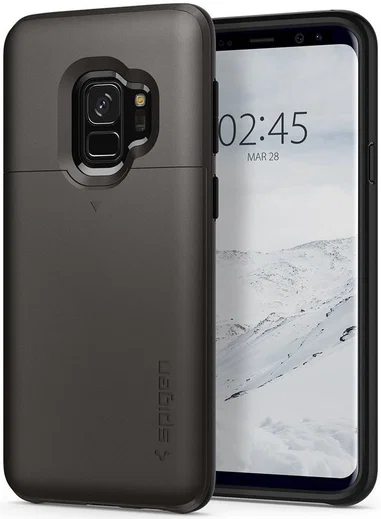 Spigen Slim Armor Hoesje met Kaarthouder Samsung Galaxy S9 Gunmetal afbeelding 2