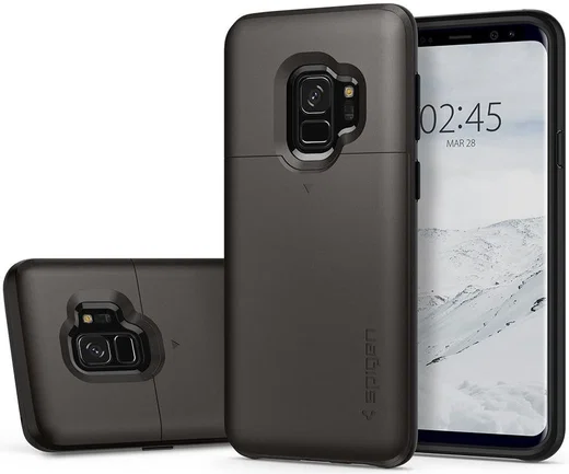 Spigen Slim Armor Hoesje met Kaarthouder Samsung Galaxy S9 Gunmetal afbeelding 5