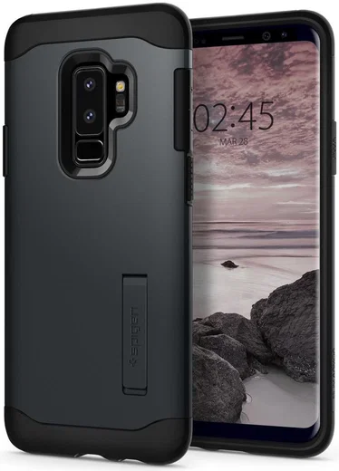 Spigen Slim Armor Case Samsung Galaxy S9 Plus Metal Slate afbeelding 1