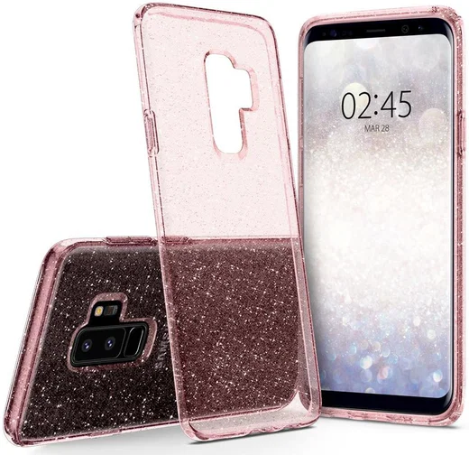 Spigen Liquid Crystal Glitter Samsung Galaxy S9 Plus Hoesje Rose afbeelding 15