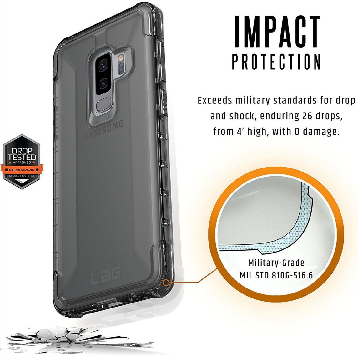 Urban Armor Gear Plyo Hoesje Samsung Galaxy S9 Plus Ash afbeelding 4