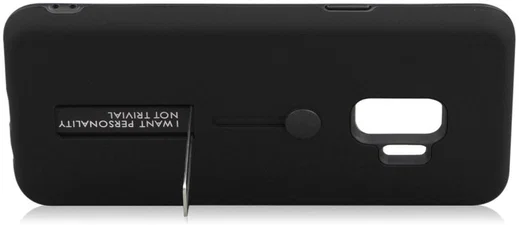 Samsung Galaxy S9 TPU Hoesje met Standaard Zwart afbeelding 4