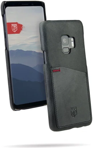 Rosso Select Samsung Galaxy S9 Hoesje Echt Leer Back Cover Zwart afbeelding 2