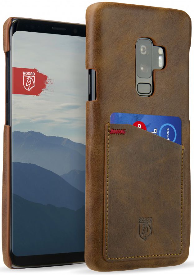 Rosso Select Samsung Galaxy S9 Plus Hoesje Echt Leer Back Cover Bruin afbeelding 1