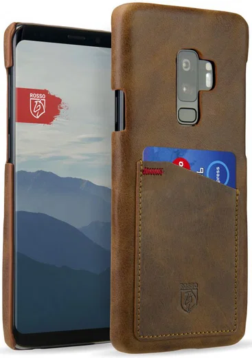 Rosso Select Samsung Galaxy S9 Plus Hoesje Echt Leer Back Cover Bruin afbeelding 1