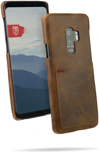 Rosso Select Samsung Galaxy S9 Plus Hoesje Echt Leer Back Cover Bruin afbeelding 2