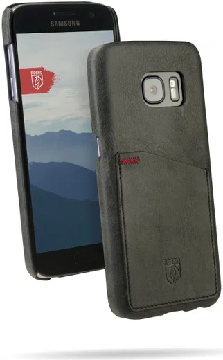 Rosso Select Samsung Galaxy S7 Hoesje Echt Leer Back Cover Zwart afbeelding 2