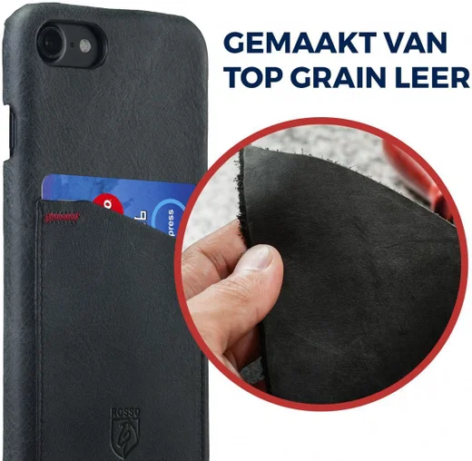 Rosso Select OnePlus 5T Hoesje Echt Leer Back Cover Zwart afbeelding 4