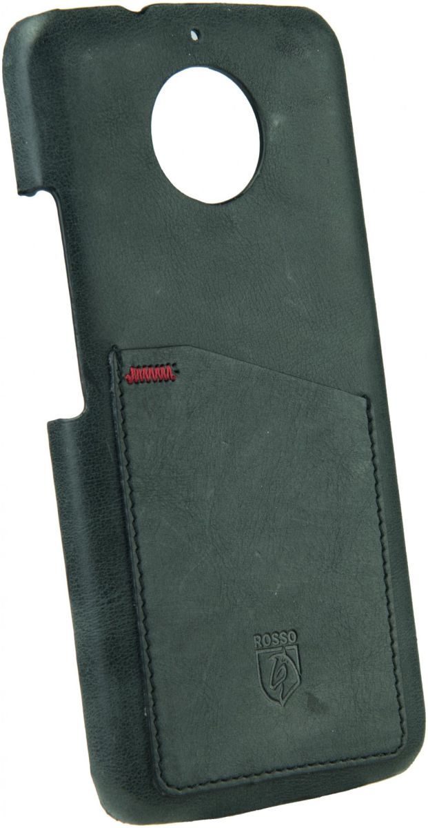 Rosso Select Motorola Moto G5S Hoesje Echt Leer Back Cover Zwart afbeelding 3