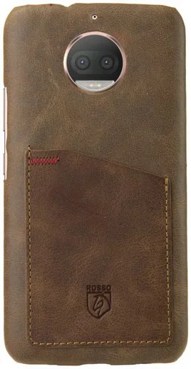 Rosso Select Motorola Moto G5S Hoesje Echt Leer Back Cover Bruin afbeelding 1