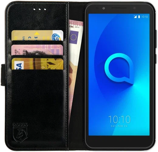 Rosso Element Alcatel 1x Hoesje Book Cover Zwart afbeelding 1