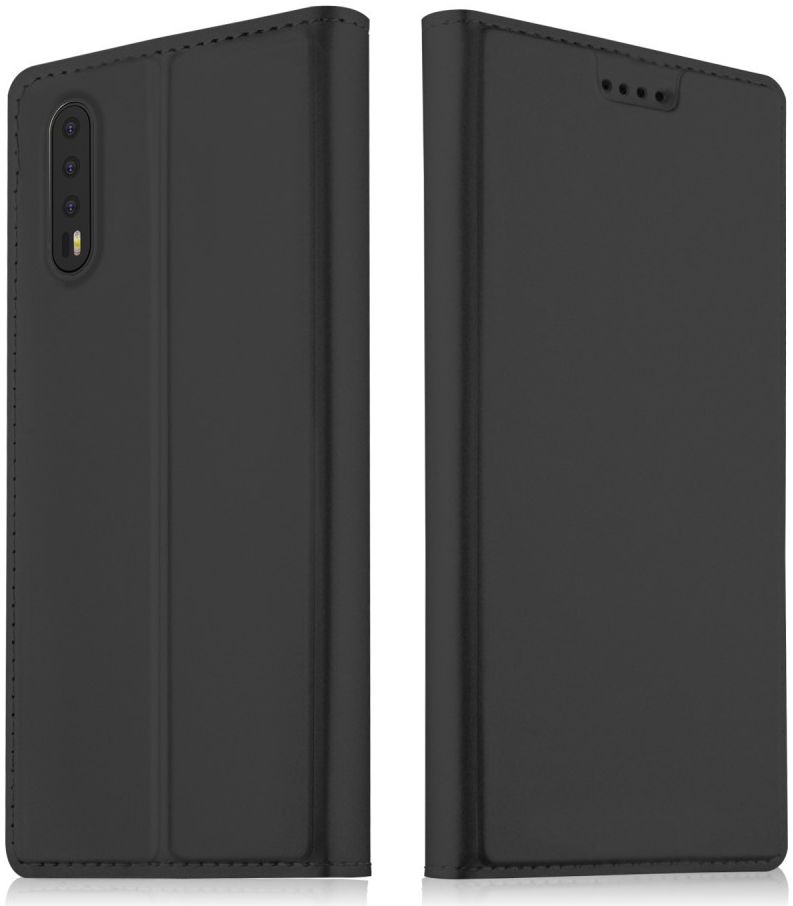 Huawei P20 Pro Flip Hoesje met Kaart Houder Zwart afbeelding 2