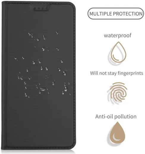 Huawei P20 Flip Hoesje met Kaart Houder Zwart afbeelding 6