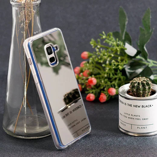 Ringke Fusion Mirror Samsung Galaxy A8 2018 Hoesje Zilver afbeelding 3