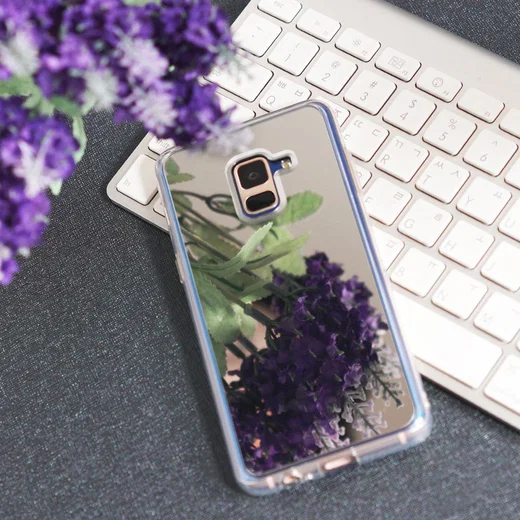 Ringke Fusion Mirror Samsung Galaxy A8 2018 Hoesje Zilver afbeelding 4