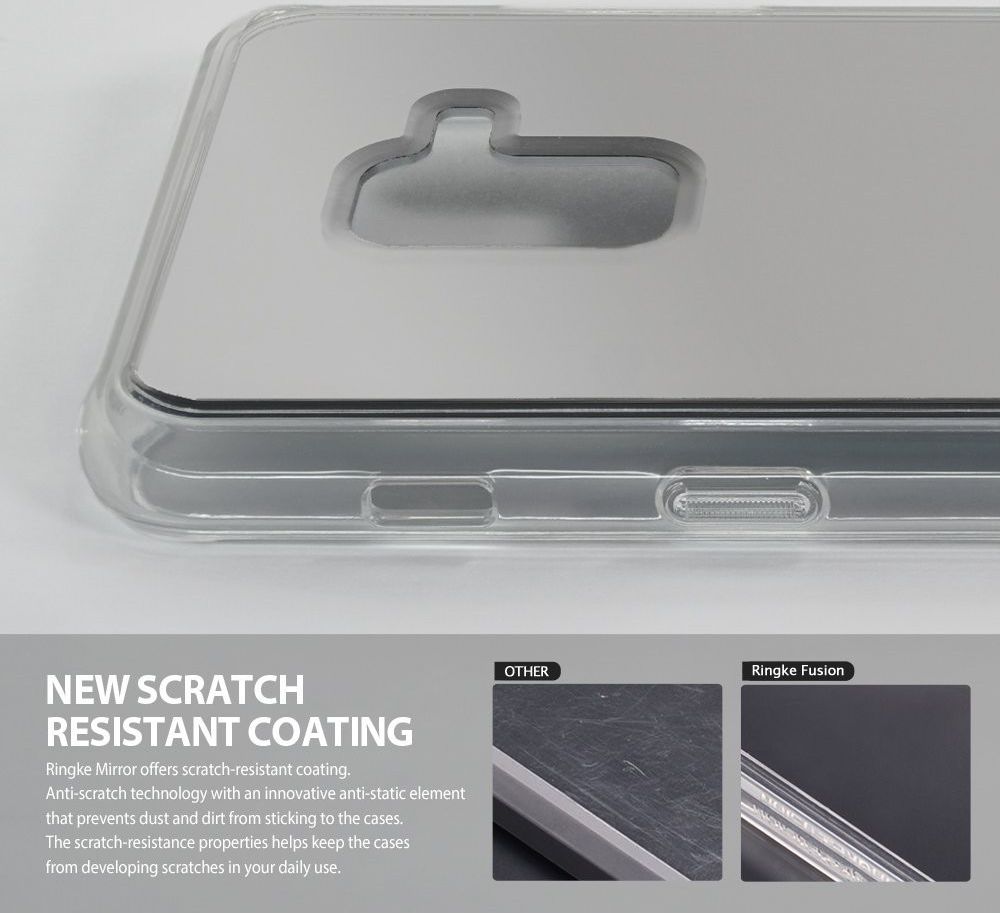 Ringke Fusion Mirror Samsung Galaxy A8 2018 Hoesje Zilver afbeelding 7