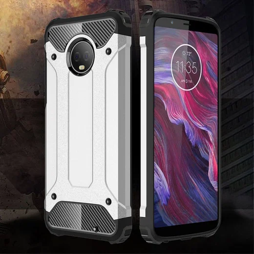Motorola Moto G6 Plus Hybride Hoesje Zilver afbeelding 5