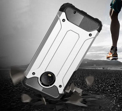 Motorola Moto G6 Plus Hybride Hoesje Zilver afbeelding 6