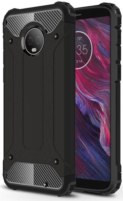 Motorola Moto G6 Plus Hybride Hoesje Zwart afbeelding 1