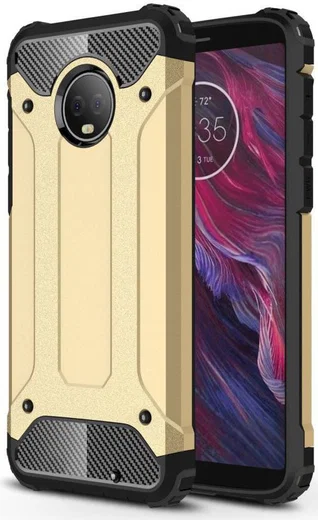Motorola Moto G6 Plus Hybride Hoesje Goud afbeelding 1