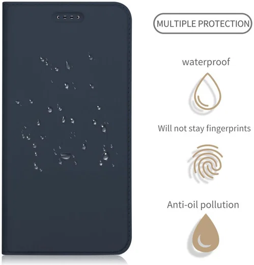 Motorola Moto G6 Plus Flip Hoesje met Kaart Houder Blauw afbeelding 5