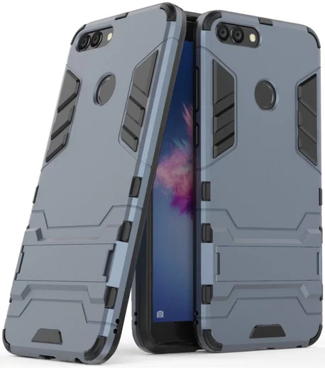 Huawei P Smart Hybride Stand Hoesje Donker Blauw afbeelding 2