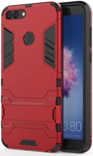 Huawei P Smart Hybride Stand Hoesje Rood afbeelding 1