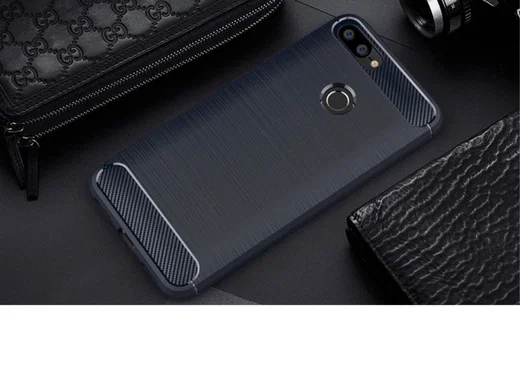 Asus Zenfone Max Plus Geborsteld TPU Hoesje Blauw afbeelding 2