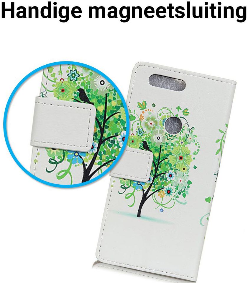 Huawei P Smart Portemonnee Hoesje Groene Boom afbeelding 3
