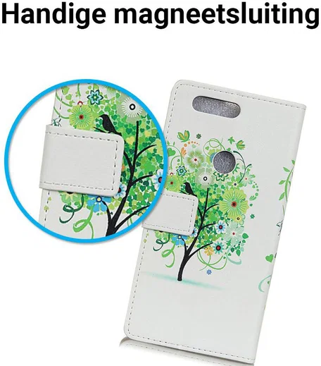 Huawei P Smart Portemonnee Hoesje Groene Boom afbeelding 3
