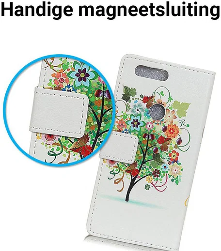 Huawei P Smart Portemonnee Hoesje Kleurrijke Boom afbeelding 3