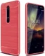 Nokia 6 (2018) Geborsteld TPU Hoesje Rood afbeelding 1