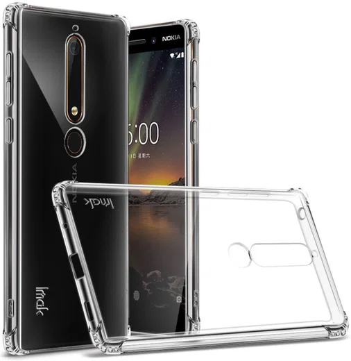 IMAK Nokia 6 (2018) Hoesje Schokbestendig en Flexibel TPU Transparant afbeelding 1