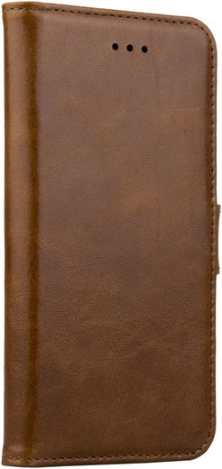 Rosso Deluxe Huawei P20 Lite Hoesje Echt Leer Book Case Bruin afbeelding 2