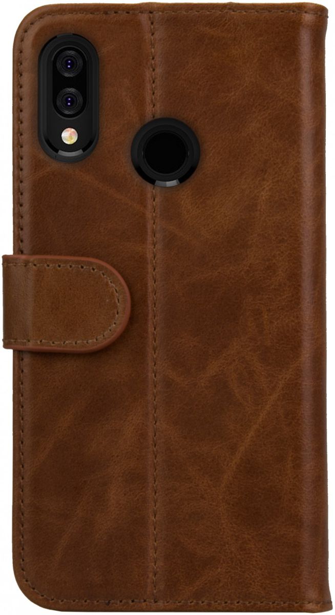 Rosso Deluxe Huawei P20 Lite Hoesje Echt Leer Book Case Bruin afbeelding 5